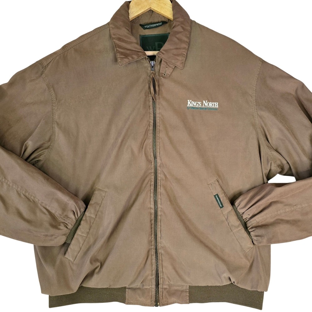 Weatherproof Men's XL Golf Jacket Brown Full Zip "King's North" Myrtle Beach